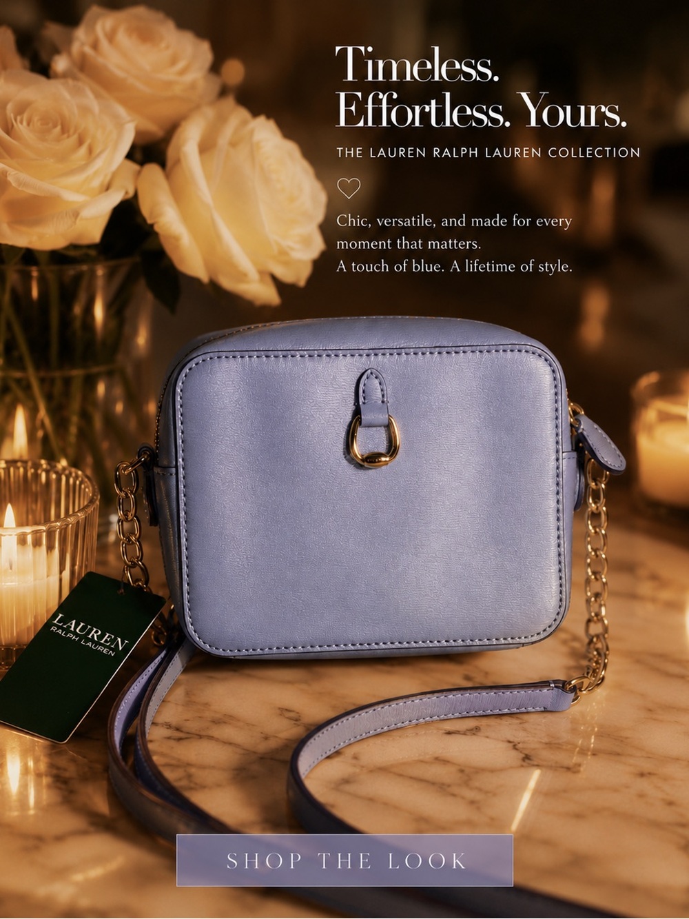 Vintage Ralph Lauren BLUE Small Pocketbook Never Used Tags Still On Dust Bag - Picture 1 of 11